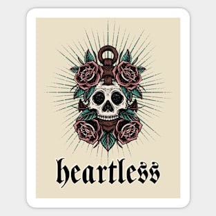 Heartless Skull Tattoo Style Sticker